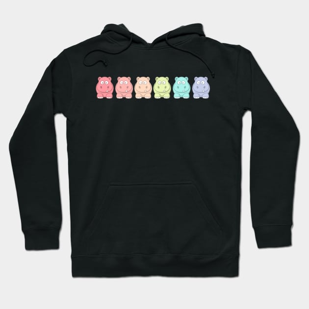 Rainbow Hippos - I really like hippos okay! Hoodie by Little Designer